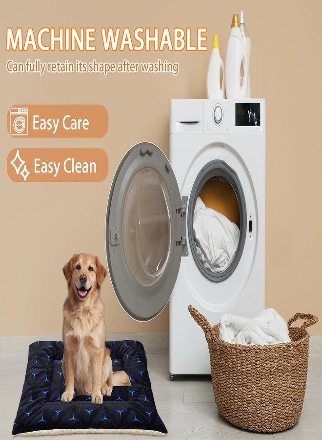 HOSIMA Geometry Print Pet Bed Mat,Fuzzy Crate Pads for Dog Cages,Washable Soft Cozy Sleeping Mat,Plush Black Pad Suitable for Small Dog Bed,30L*26W Inch. - Image 5